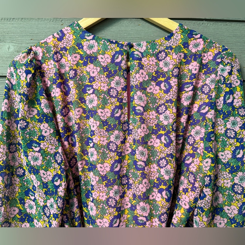 NWT Boden Plisse Pink Floral Ruffle Mini Dress Sz 8 - Picture 12 of 16